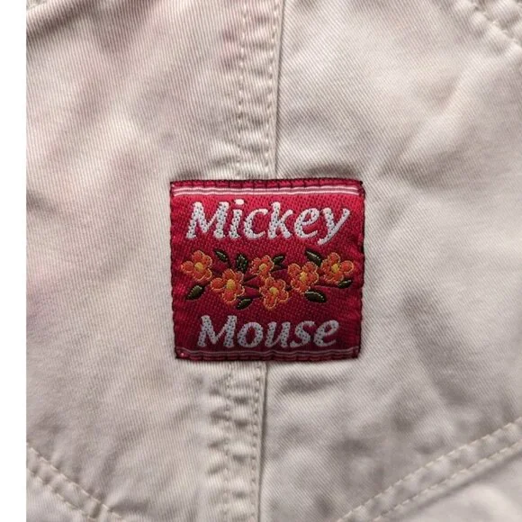 Vintage Y2K Mickey Unlimited Mickey Khaki Beige Overalls Bib Shortalls 22W/24W
